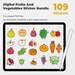 109 Digital Fruits And Vegetables Sticker Bundle - Stationery Pal