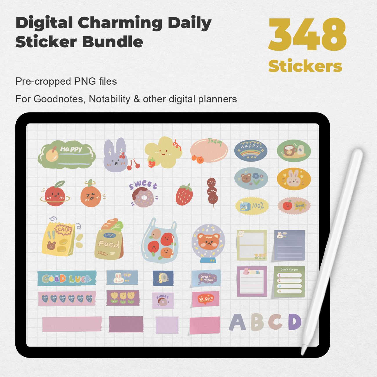 348 Digital Charming Daily Sticker Bundle - Stationery Pal