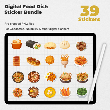 39 Digital Food Dish Sticker Bundle - Stationery Pal