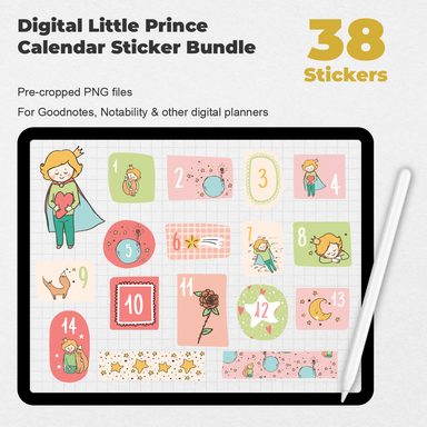 38 Digital Little Prince Calendar Sticker Bundle - Stationery Pal