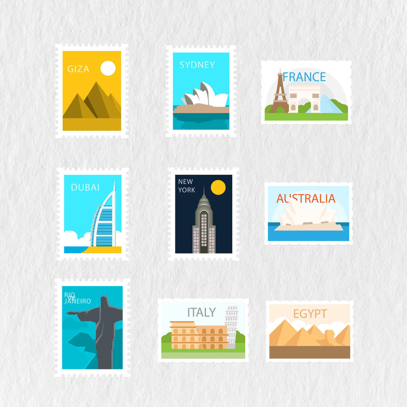 244 Digital Postage Stamps Sticker Bundle — Stationery Pal