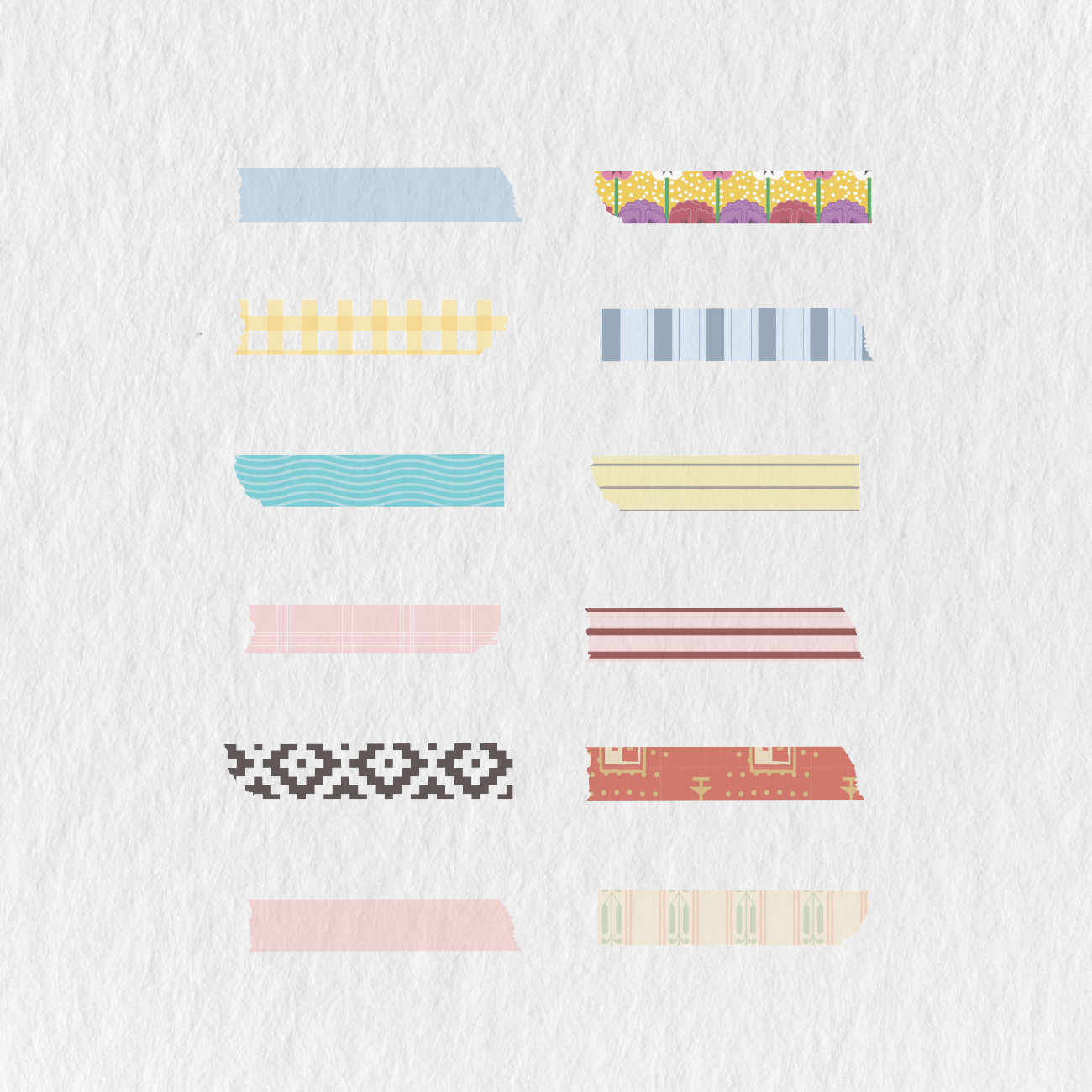 96 Digital Aesthetic Washi Tapes Sticker Bundle — Stationery Pal