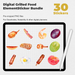 30 Digital Grilled Food Element Sticker Bundle - Stationery Pal