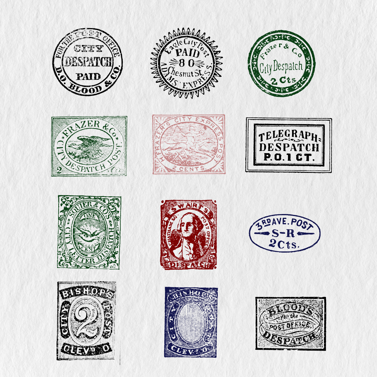 244 Digital Postage Stamps Sticker Bundle — Stationery Pal