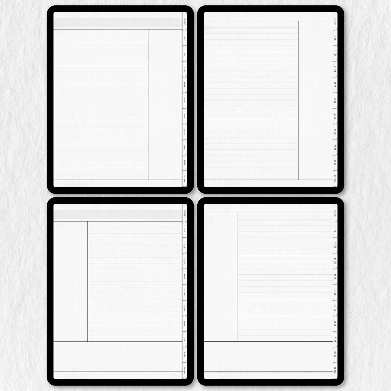 White Paper Digital Notebook For Goodnotes Notability