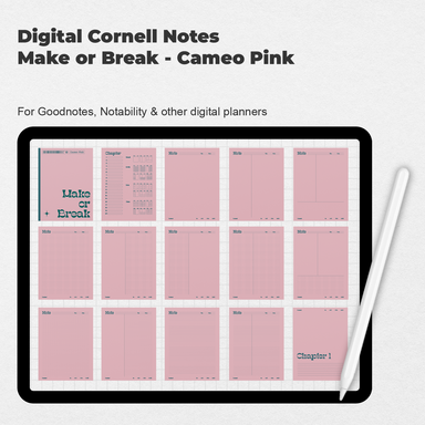 Digital Cornell Notes Make or Break - Cameo Pink - Stationery Pal