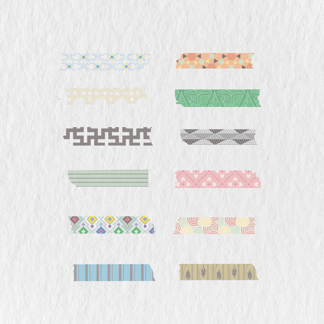 135 Digital Doodle Washi Tape Stickers — Stationery Pal