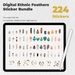 224 Digital Ethnic Feathers Sticker Bundle - Stationery Pal
