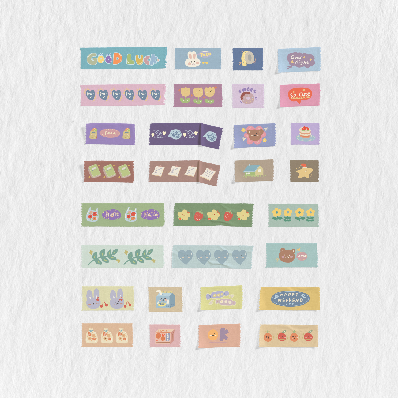 390 Cute Digital Daily Stickers Pack — Stationery Pal