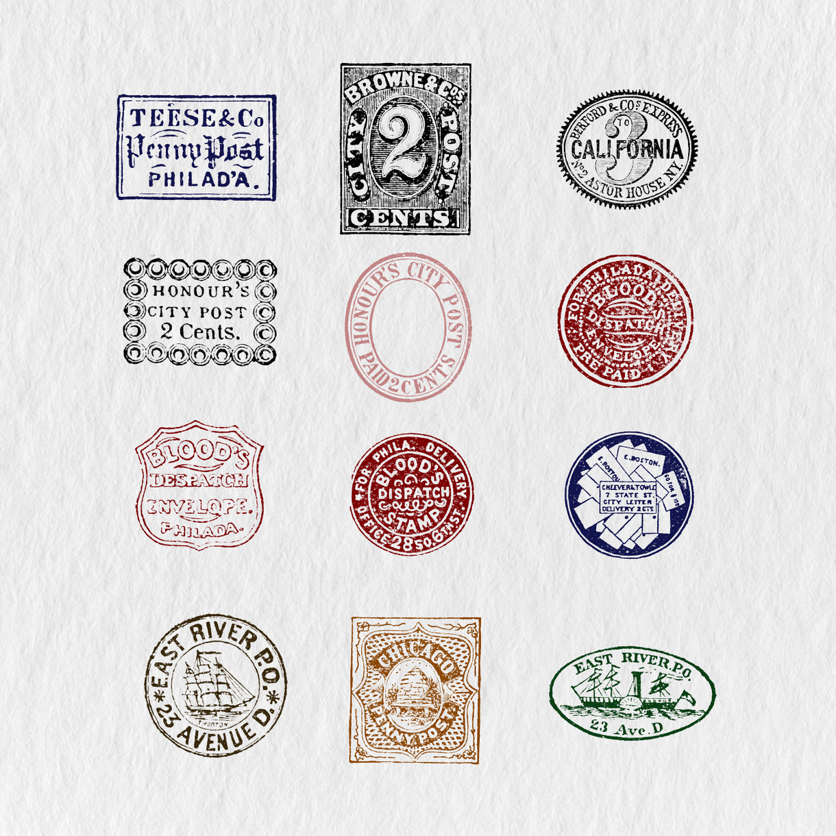 244 Digital Postage Stamps Sticker Bundle – Stationery Pal