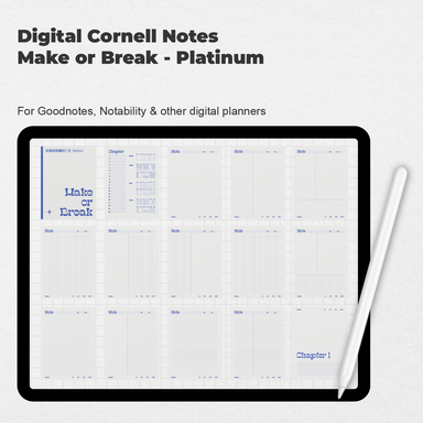 Digital Cornell Notes Make or Break - Platinum - Stationery Pal