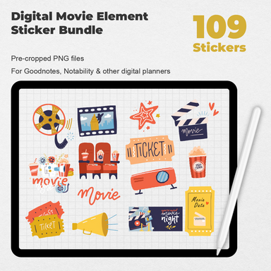 109 Digital Movie Element Sticker Bundle - Stationery Pal