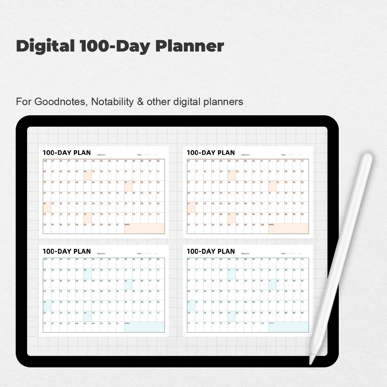 Digital 100-Day Planner - Stationery Pal