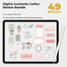 49 Digital Aesthetic Coffee Sticker Bundle - Stationery Pal