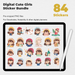 84 Digital Cute Girls Sticker Bundle - Stationery Pal