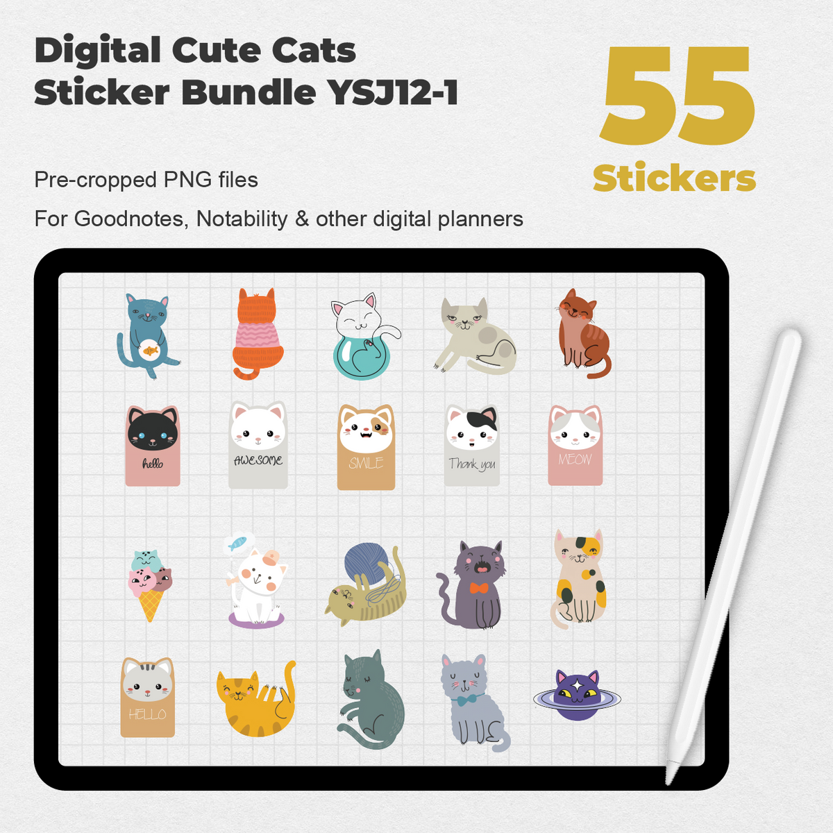 Free Printable Cute Cats Weekly Planner And Cats Planner Stickers