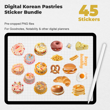45 Digital Korean Pastries Sticker Bundle - Stationery Pal