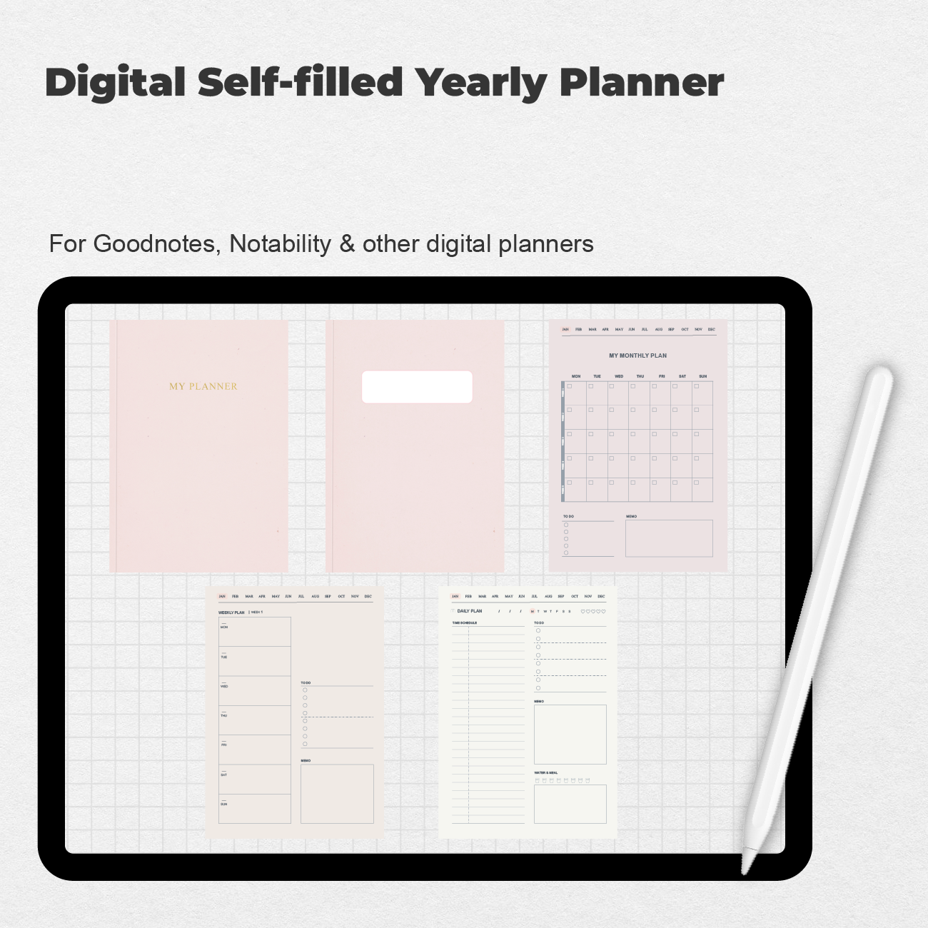 Digital Self-filled Yearly Planner - Stationery Pal