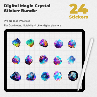 24 Digital Magic Crystal Sticker Bundle - Stationery Pal