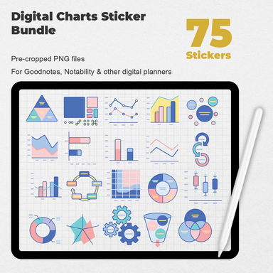 75 Digital Charts Sticker Bundle - Stationery Pal