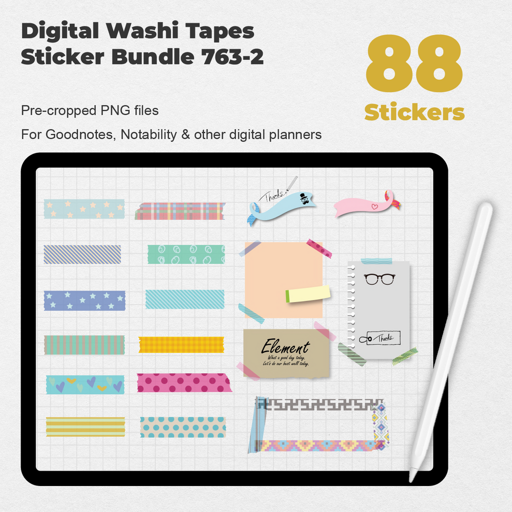 Boho Digital Washi Tape Stickers Boho Washi Tape for Goodnotes, Notability Boho  Washi Tape for Digital Planners Washi Tape Clipart 