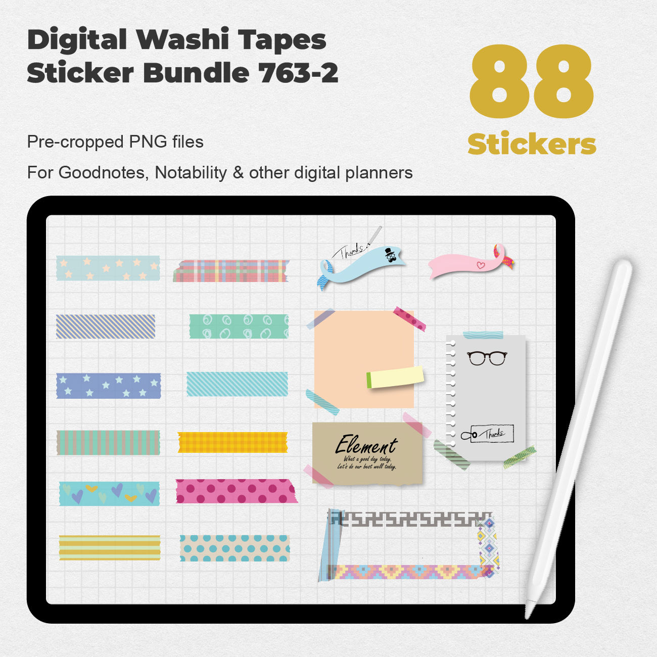 Vintage Paint Washi Tape - PNG Digital Stickers & Clipart