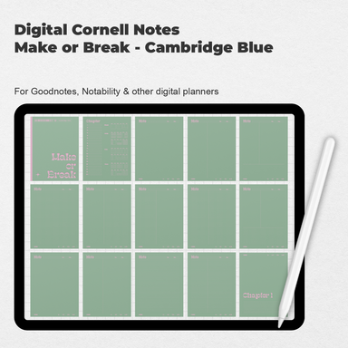 Digital Cornell Notes Make or Break -Cambridge Blue - Stationery Pal