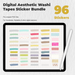 96 Digital Aesthetic Washi Tapes Sticker Bundle - Stationery Pal