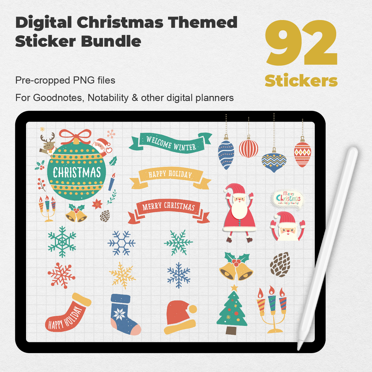 50 Digital Holiday Planner Sticker Bundle — Stationery Pal