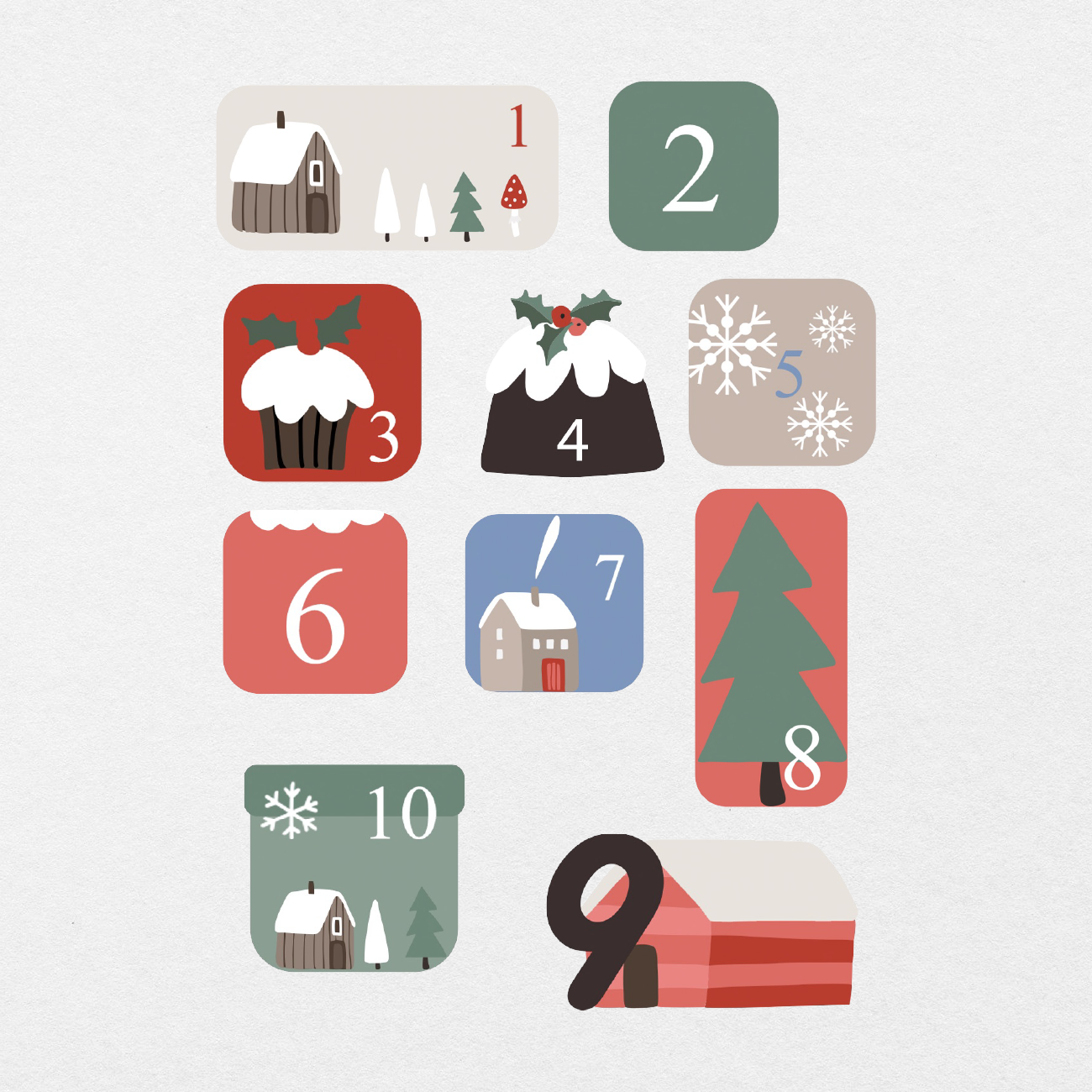43 Digital Holiday Winter Date Sticker Bundle - Stationery Pal