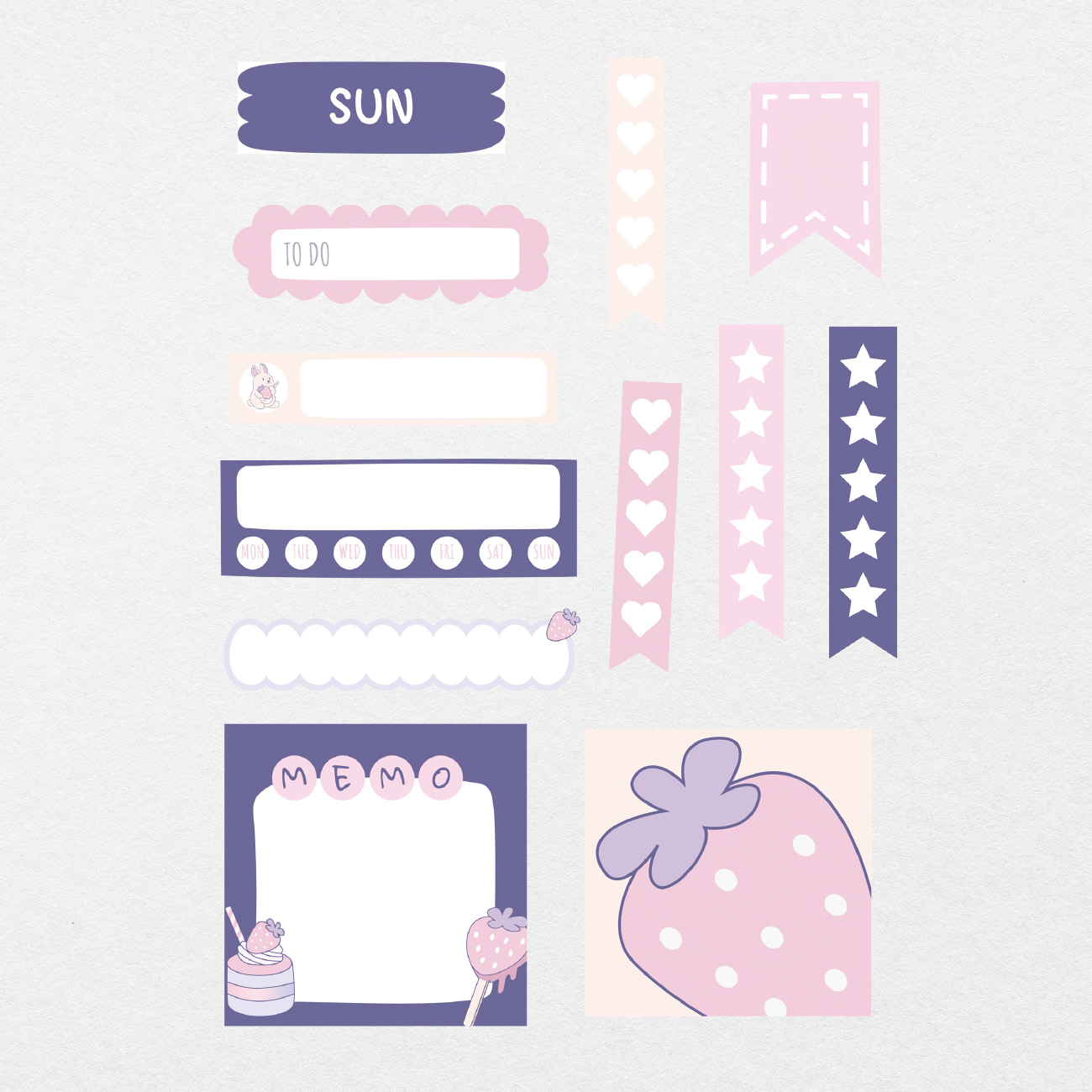 Cute Strawberry Sticker Sheet, Pink Stickers -  Israel