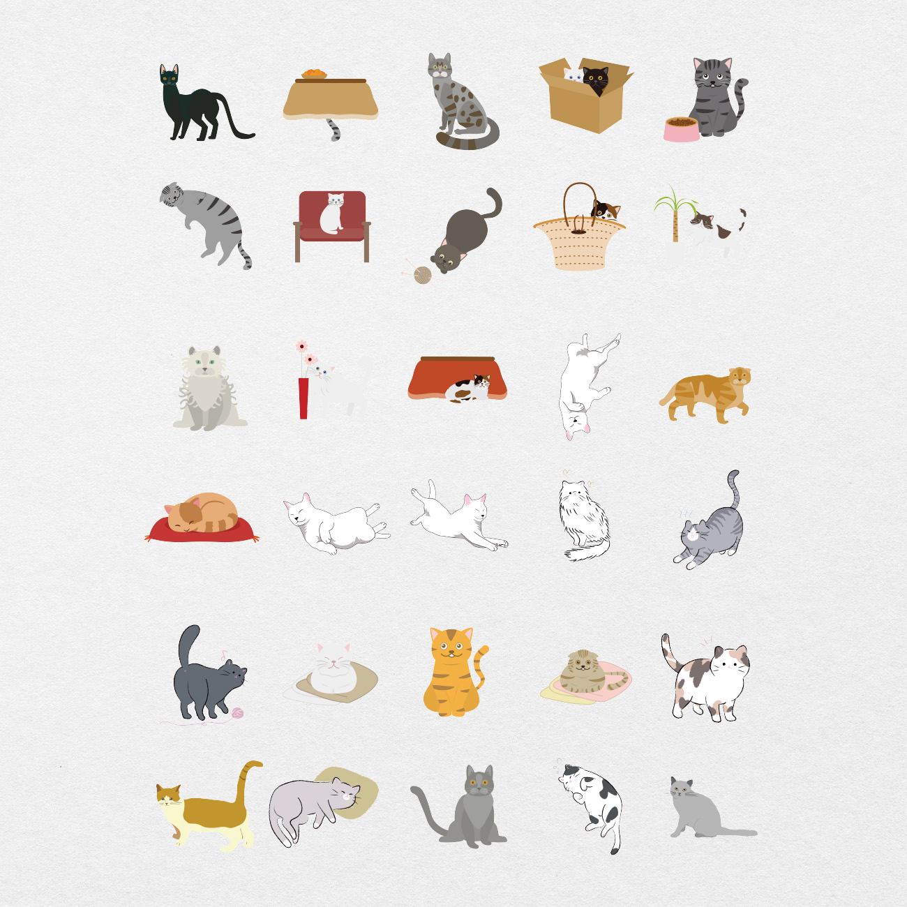 Cute Cats Embroidered Stickers Graphic by Digital Xpress