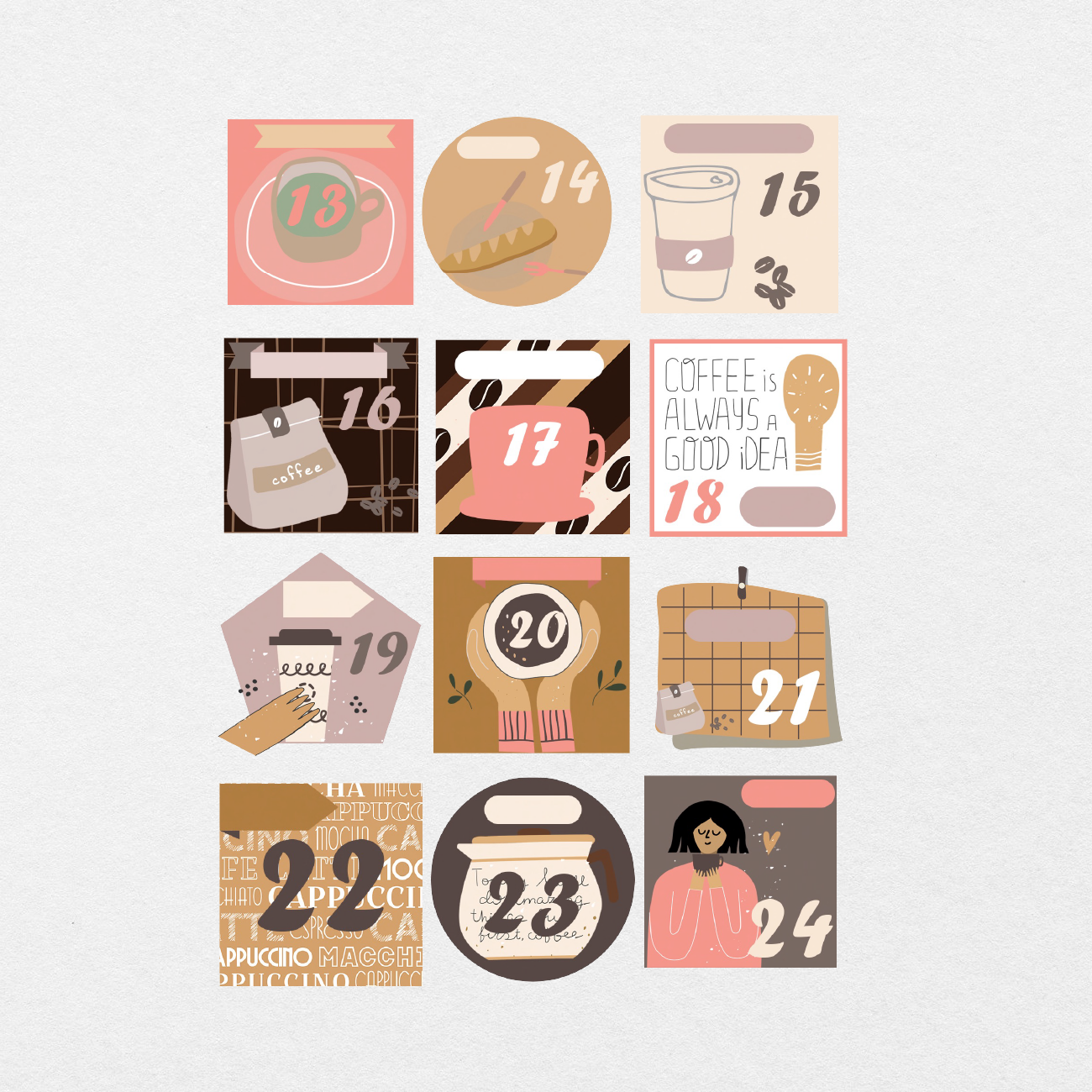51 Digital Daily Coffee Sticker Bundle - Stationery Pal