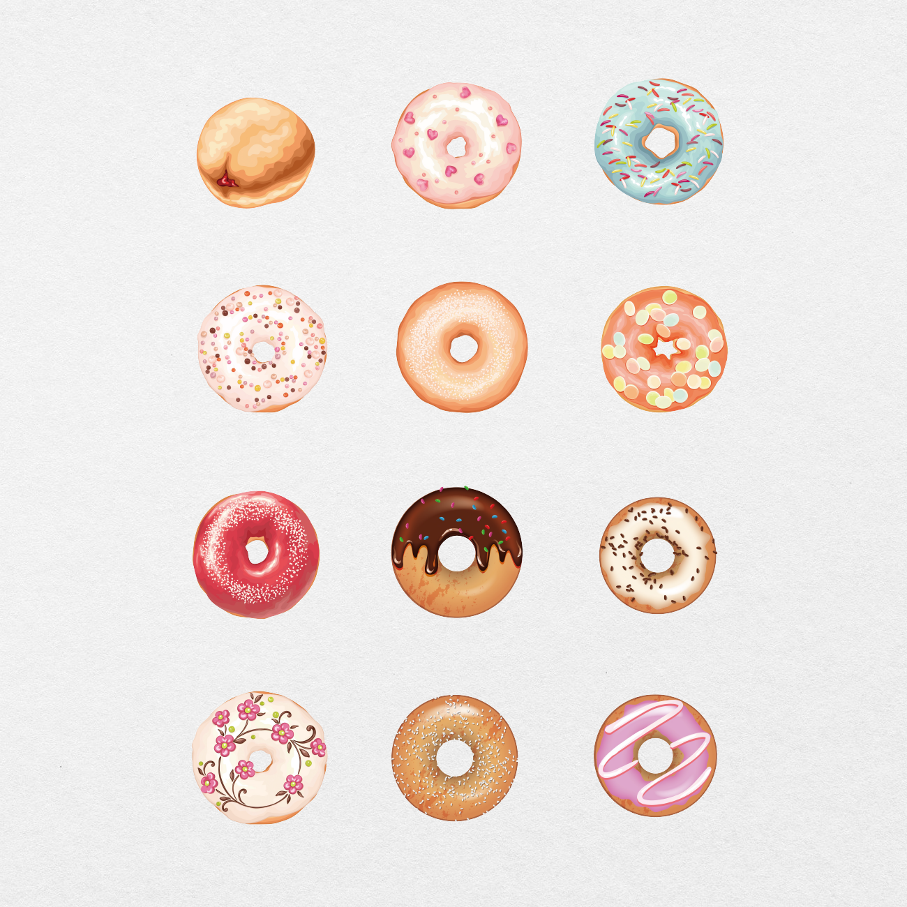 68 Digital Delicious Donuts Sticker Bundle - Stationery Pal