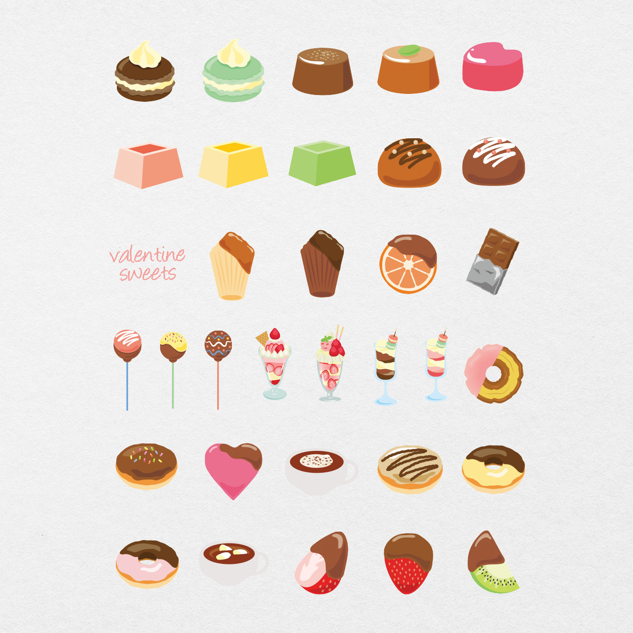 123 Valentine Desserts Sticker Bundle - Stationery Pal