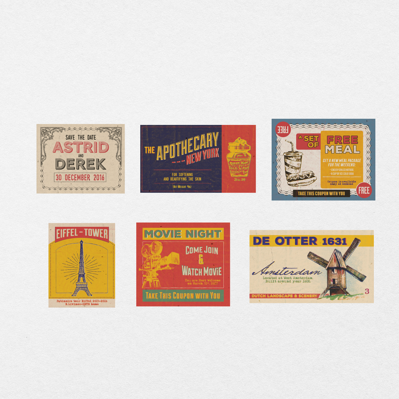54 Digital Vintage Letters and Numbers Sticker Bundle — Stationery Pal