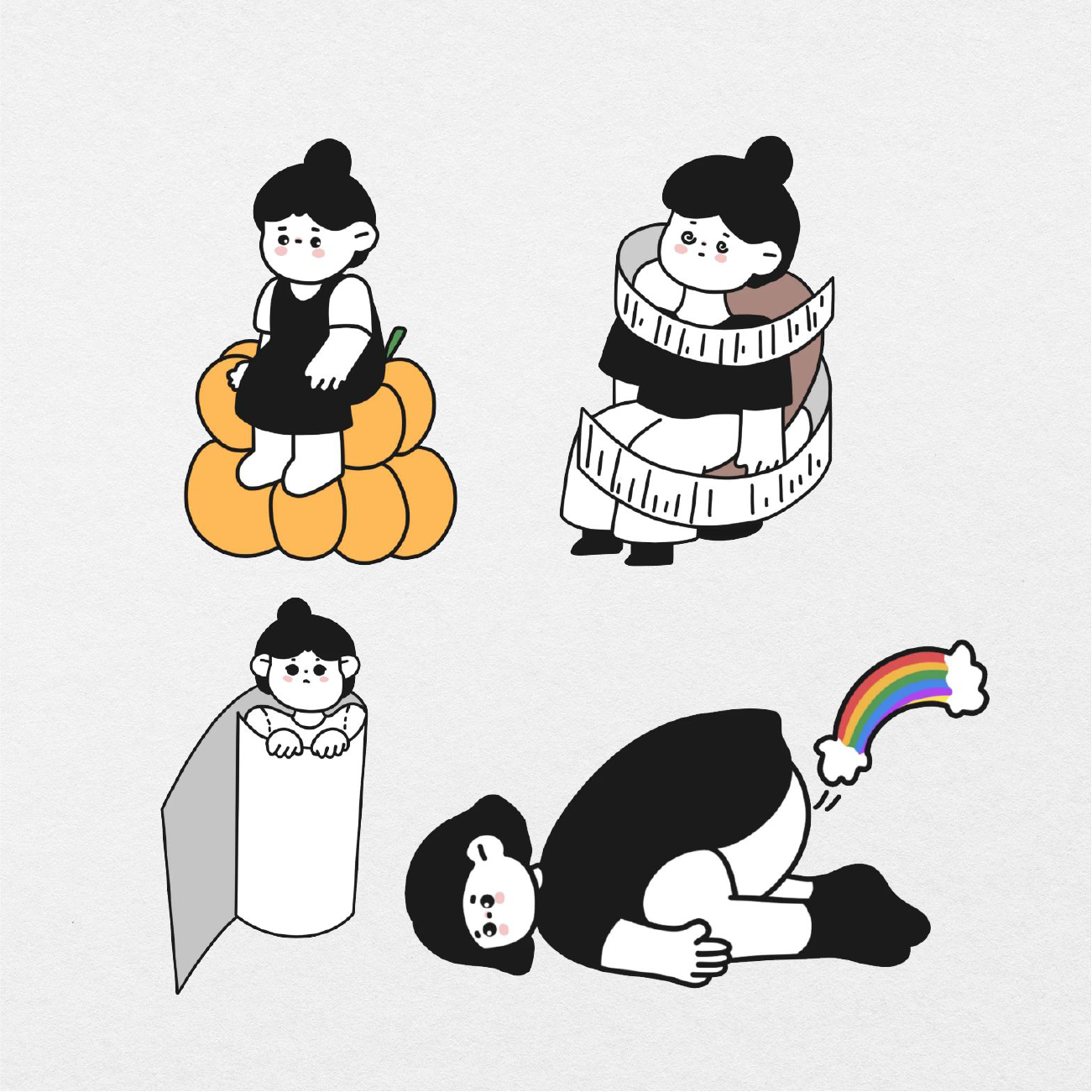 68 Digital Cute Japanese Character Sticker Bundle - Stationery Pal