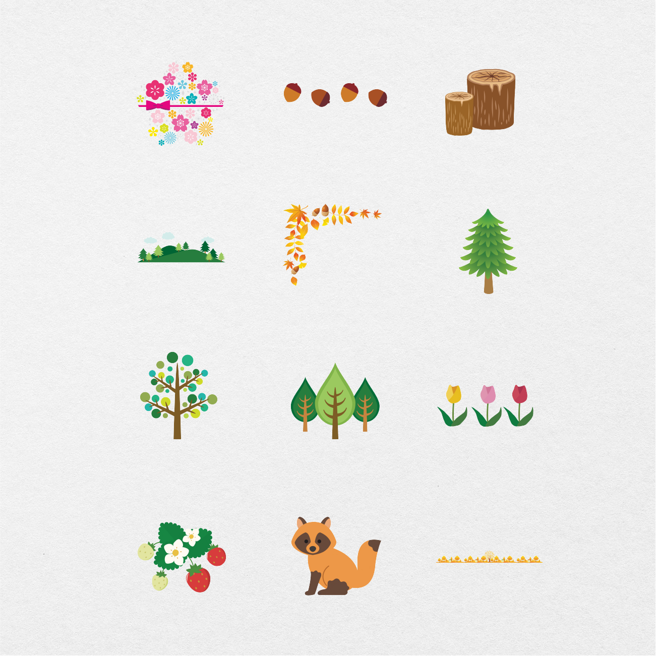 72 Digital Forest Elements Sticker Bundle - Stationery Pal