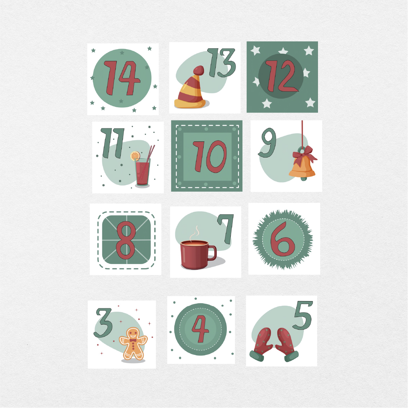37 Digital Christmas Countdown Sticker Bundle - Stationery Pal