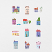 180 Digital Cartoon House Object Sticker Bundle - Stationery Pal