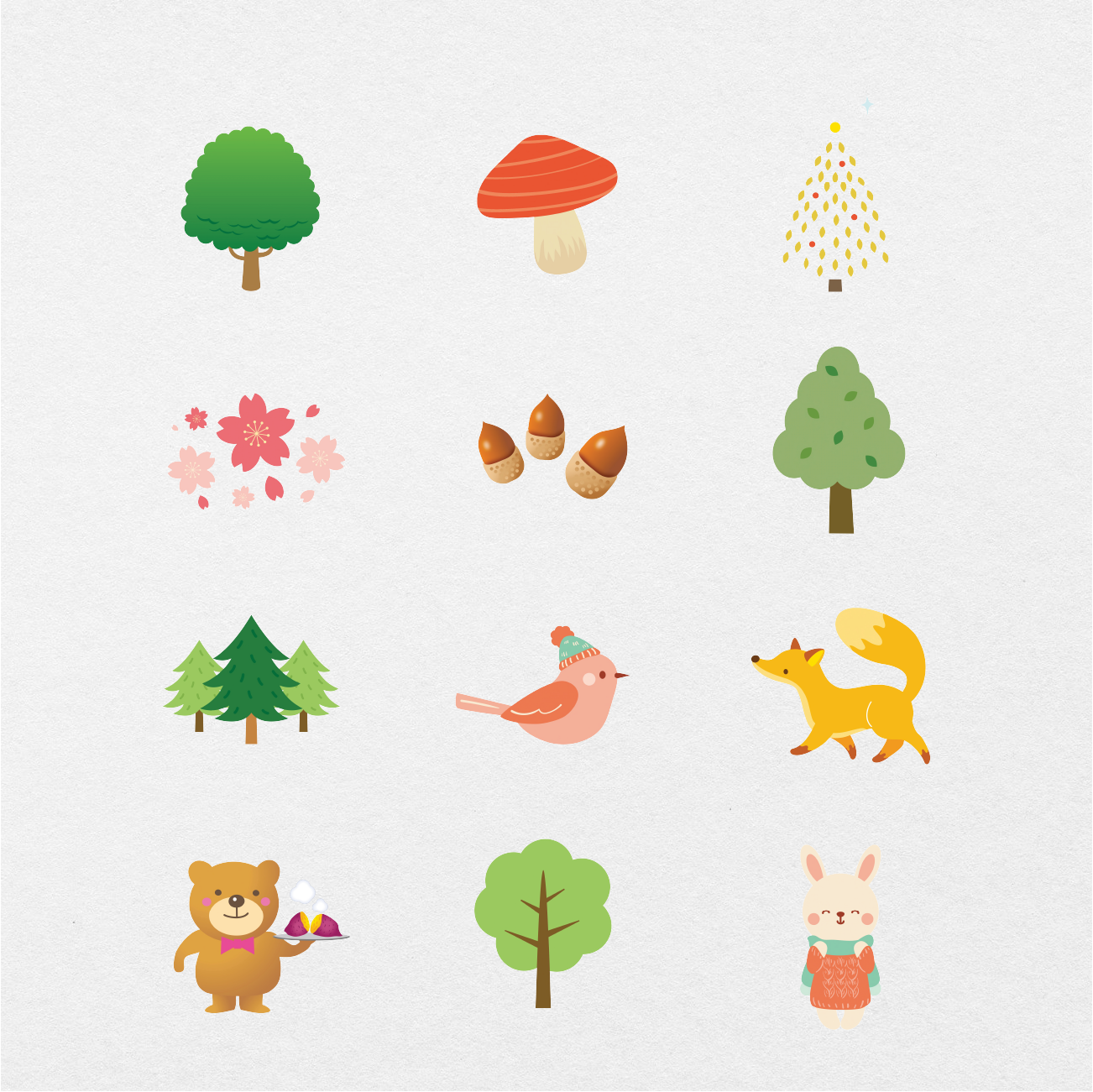 78 Digital Forest Elements Sticker Bundle - Stationery Pal