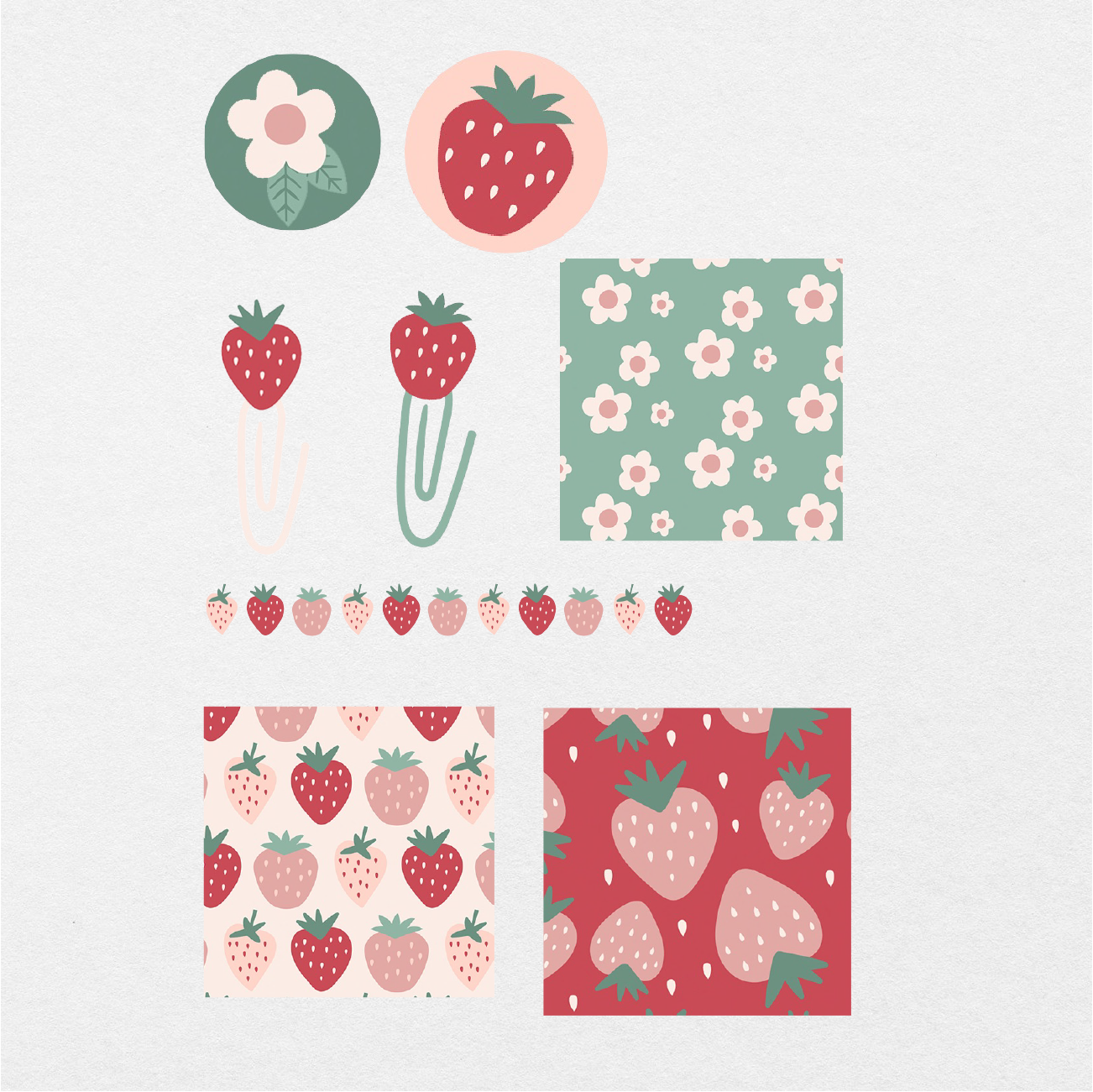 81 Digital Sweet Strawberry Planner Sticker Bundle - Stationery Pal