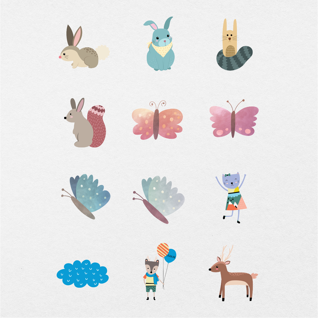 84 Digital Forest Animals Sticker Bundle 1 - Stationery Pal