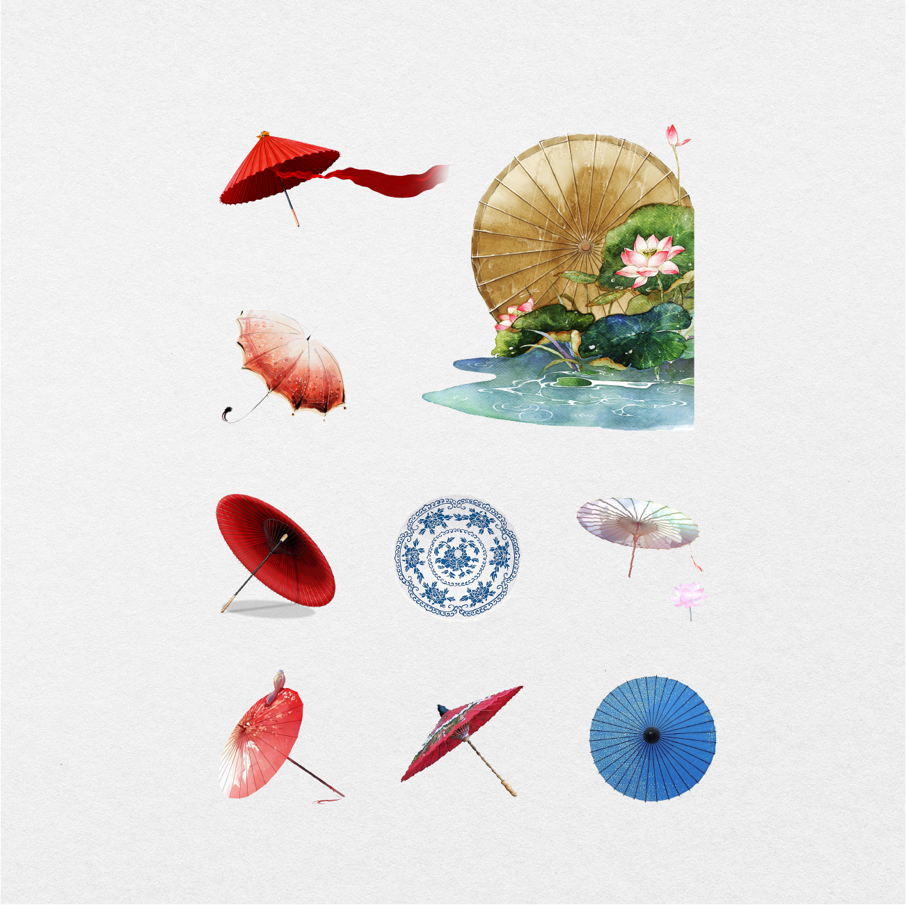 60 Digital Japanese Umbrella Sticker Bundle - Stationery Pal