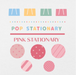 80 Digital Pop Color and Pink Stationery Sticker Bundle - Stationery Pal
