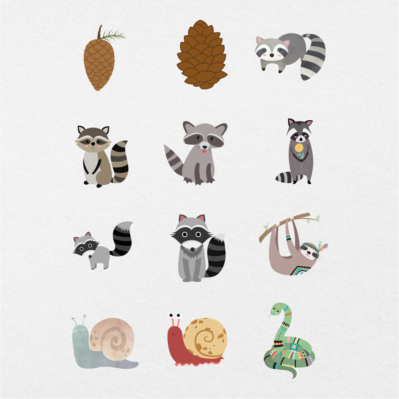 71 Digital Forest Animals Sticker Bundle - Stationery Pal