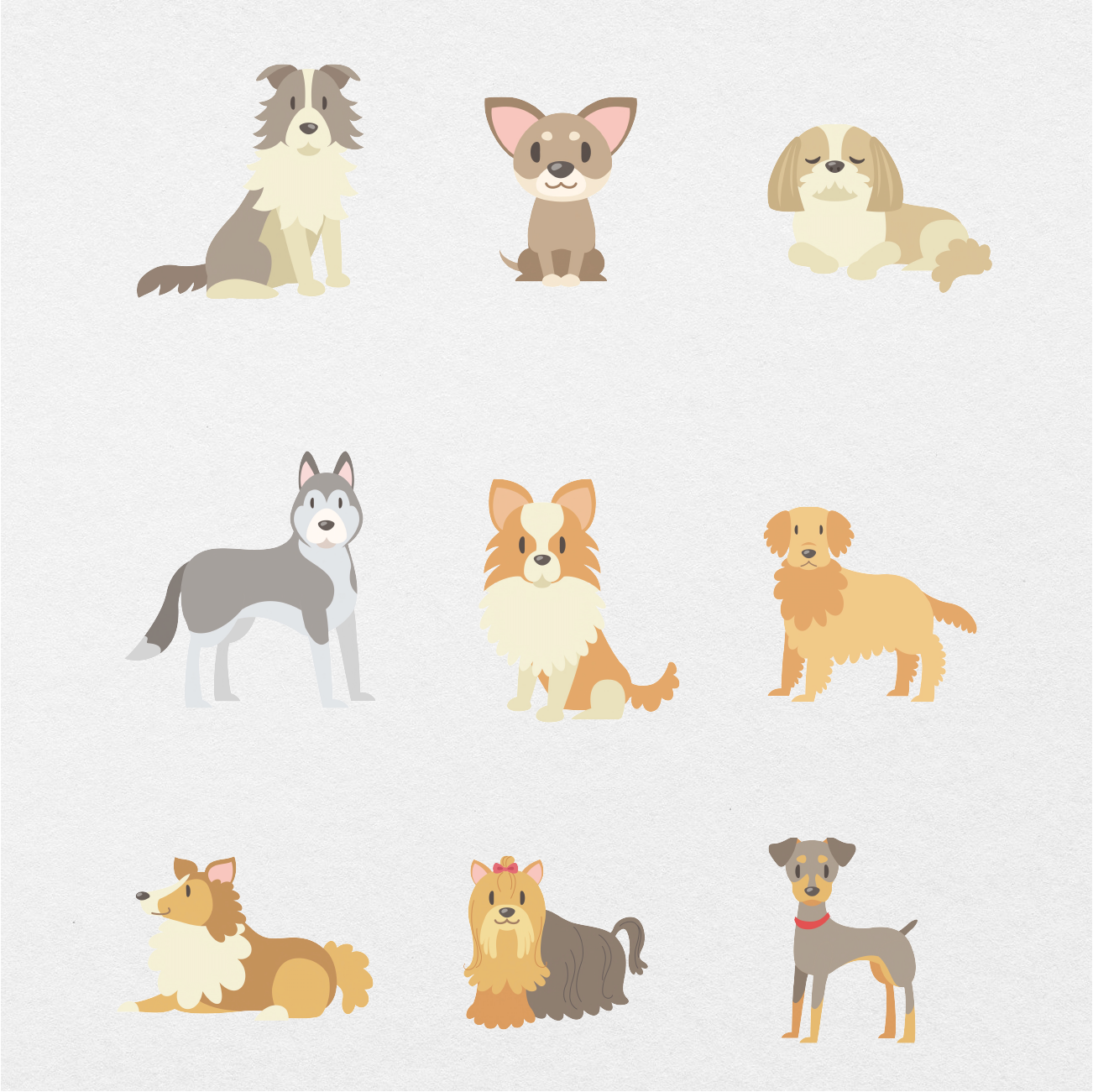 82 Digital Cute Dogs Sticker Bundle