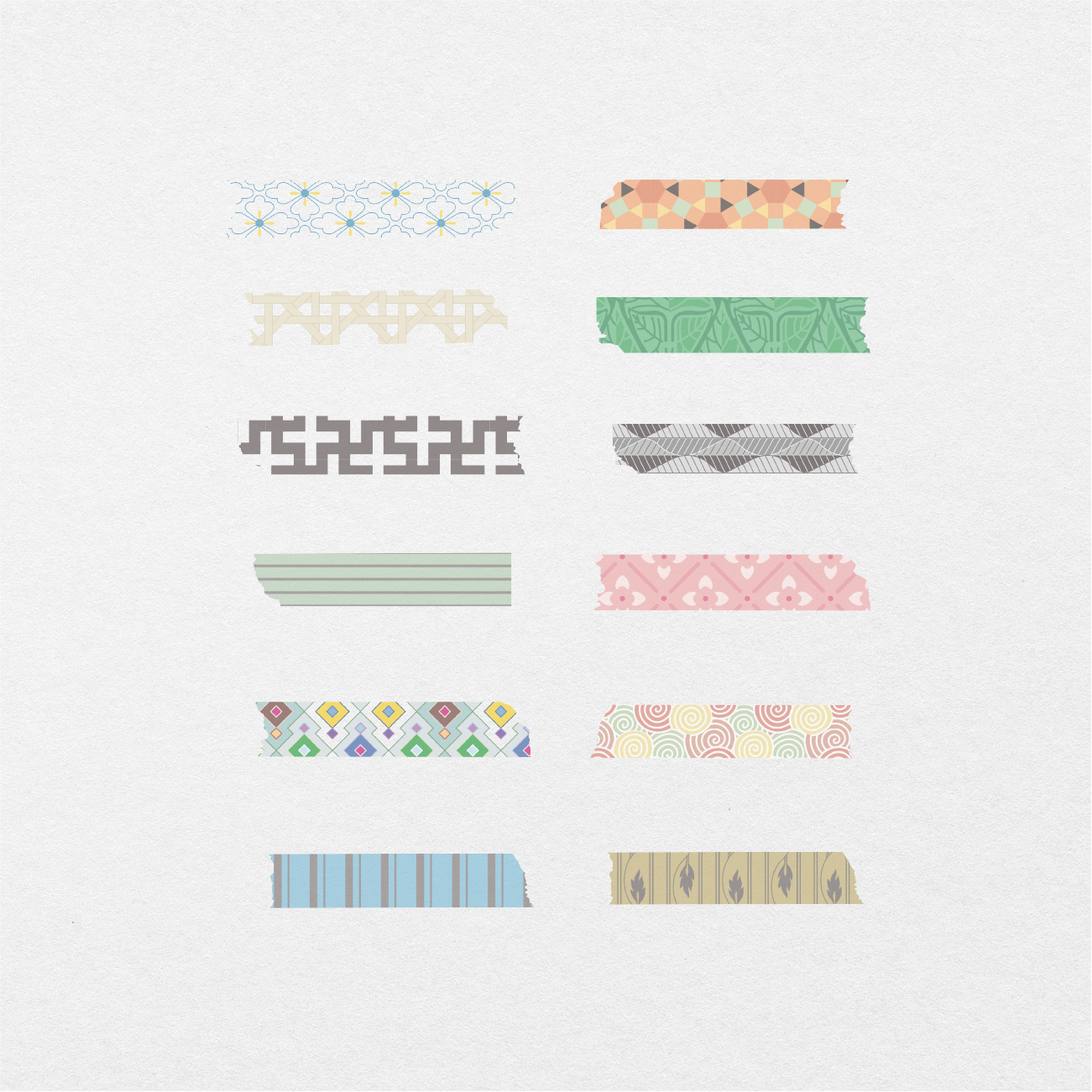 120 Digital Washi Tapes Sticker Bundle - Stationery Pal
