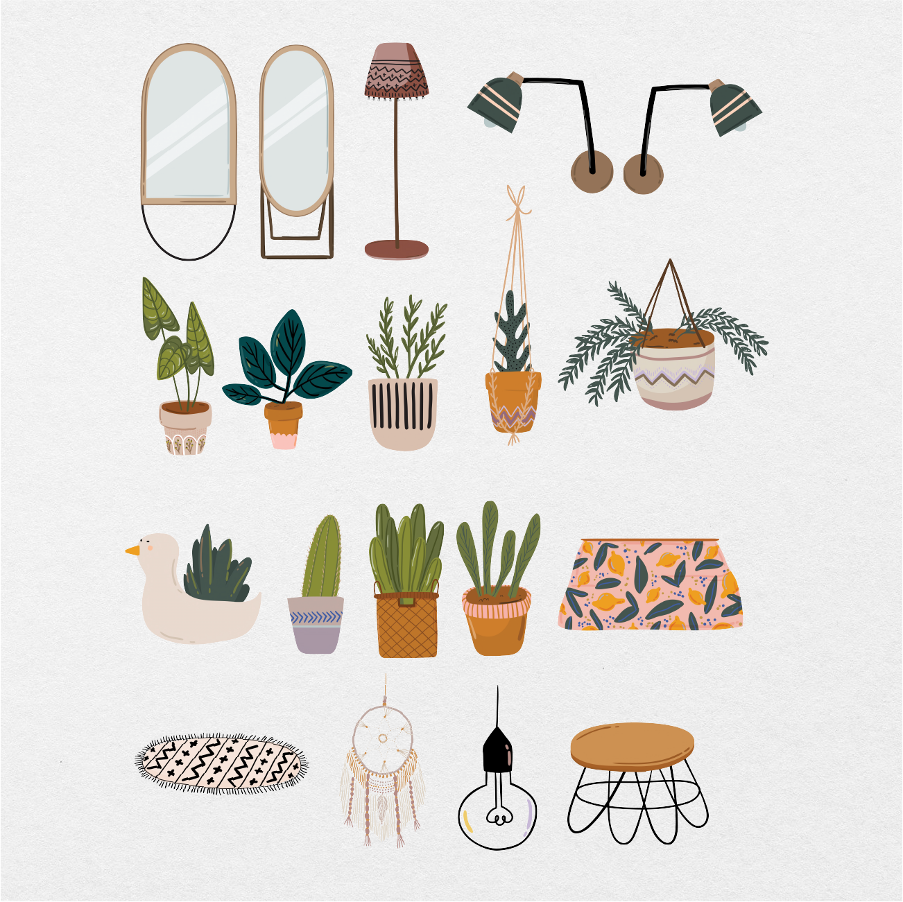 144 Digital Stylish Furnitures & Clothes Sticker Bundle - Stationery Pal