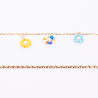 Beaded Flower Alloy Layer Anklets - Stationery Pal